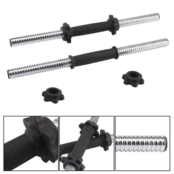 Dumbbell Bar (Solid) with Rubber Handle (16”) - Image 2