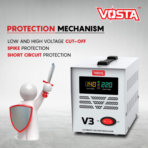 Vosta V3 Stabilizer -  Input: 140~260 VAC & Output: 220 VAC (±8%) - Image 6