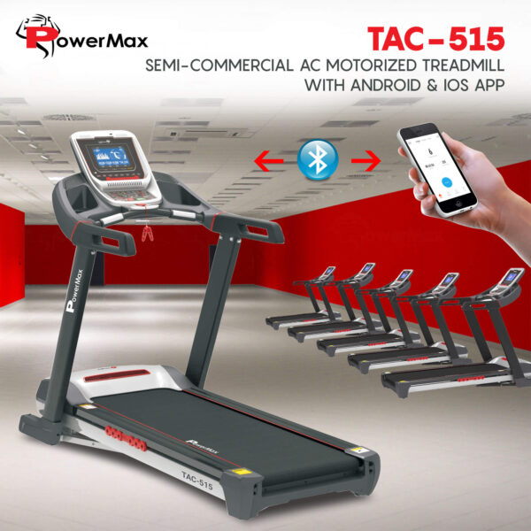 TAC-515® Semi-Commercial AC Motorized Treadmill with Android & iOS App - Image 2