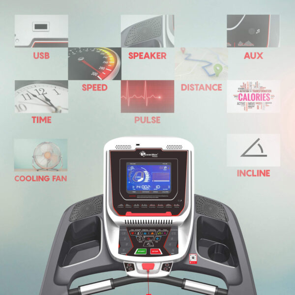 TAC-515® Semi-Commercial AC Motorized Treadmill with Android & iOS App - Image 3