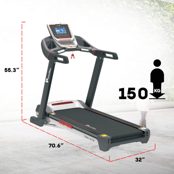 TAC-515® Semi-Commercial AC Motorized Treadmill with Android & iOS App - Image 9