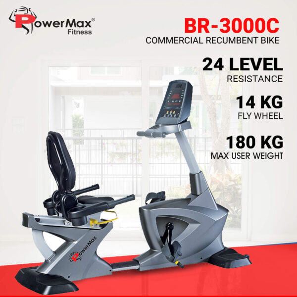 BR-3000C Commercial Recumbent Bike - Image 2