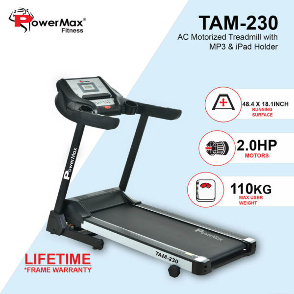 TAM-230® AC Motorized Treadmill with MP3 & iPad Holder - Image 2