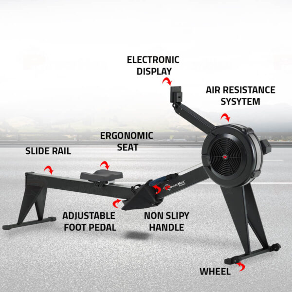 RAC-2500 Air Rowing Machine with LCD Display for Commercial use - Image 5