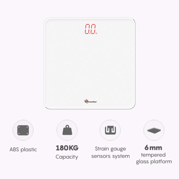 BSD-5 Super White Glass Digital Personal Bathroom Body Weight Scale - Image 4