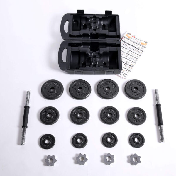 PDS-20 Dumbbells Set Metal Plates + Dumbbell Rods Home Gym - Image 6