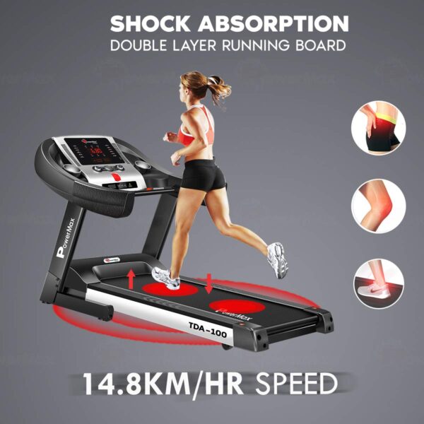 TDA-100® Semi Auto lubrication Motorized Treadmill with Auto Incline - Image 4