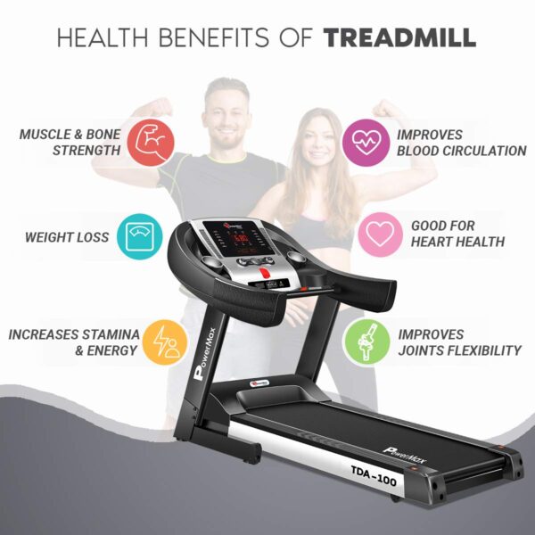 TDA-100® Semi Auto lubrication Motorized Treadmill with Auto Incline - Image 5