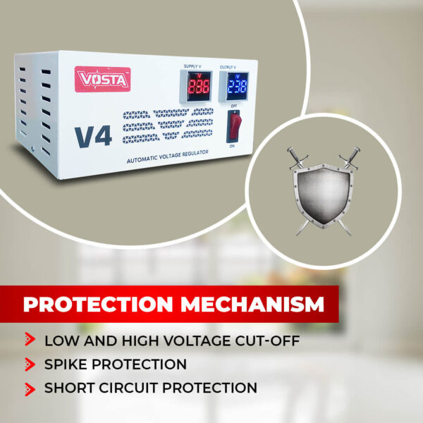 Vosta V4 Digital Stabilizer - Input: 180~270 VAC & Output: 220 VAC (±9%) - Image 6