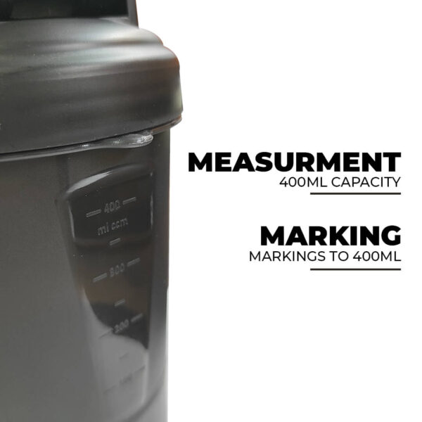 PSB-4S-B (400ml) Protein Shaker Bottle with Single Storage - Image 4
