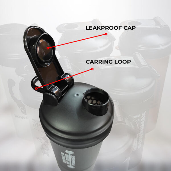 PSB-4S-B (400ml) Protein Shaker Bottle with Single Storage - Image 5