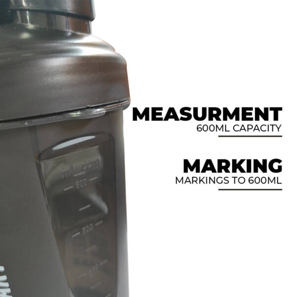 PSB-6S-B (600ml) Protein Shaker Bottle with Single Storage - Image 4