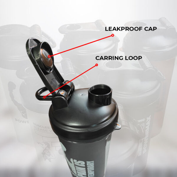 PSB-6S-B (600ml) Protein Shaker Bottle with Single Storage - Image 5