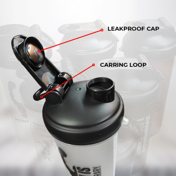 PSB-6S-W (600ml) Protein Shaker Bottle with Single Storage - Image 5