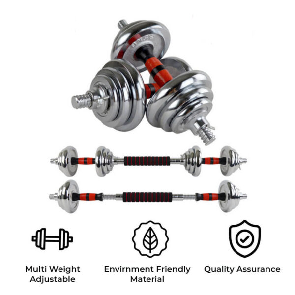 PDS-30C Chrome Iron Dumbbells Set - Image 4