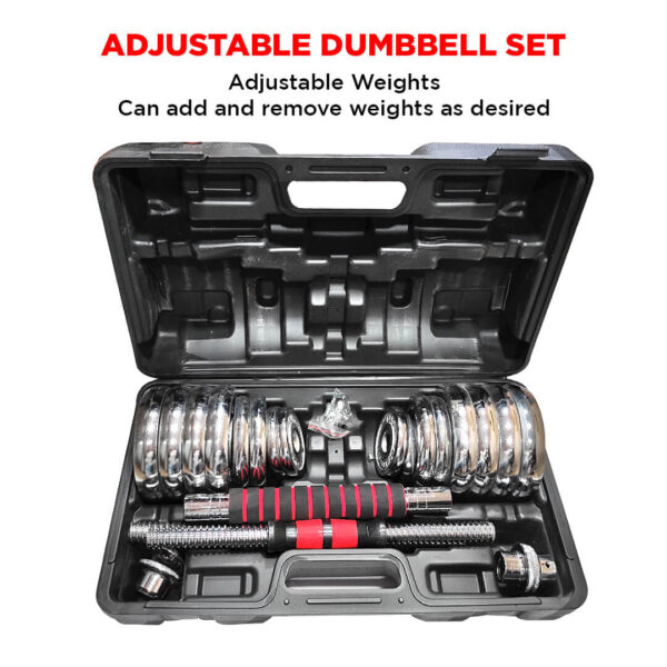 PDS-30C Chrome Iron Dumbbells Set - Image 5