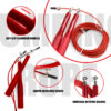 JA-3 (Red) Exercise Speed Jump Rope With Adjustable Cable - Image 3