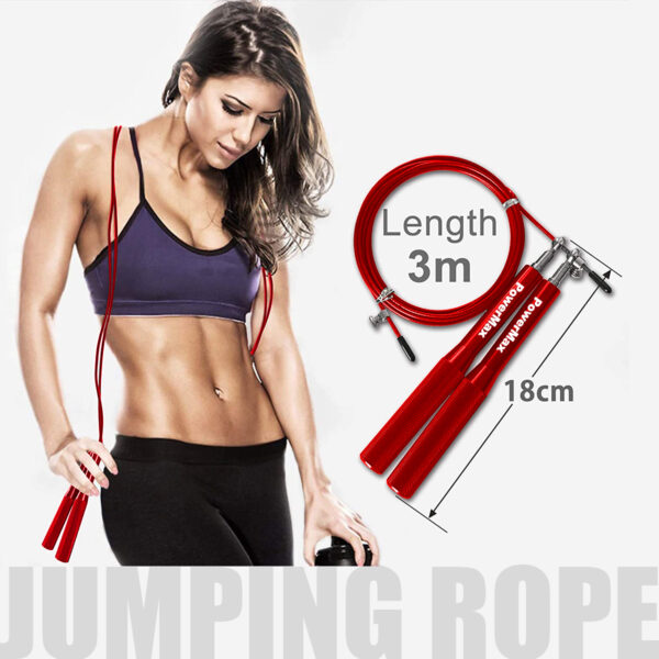 JA-3 (Red) Exercise Speed Jump Rope With Adjustable Cable - Image 4