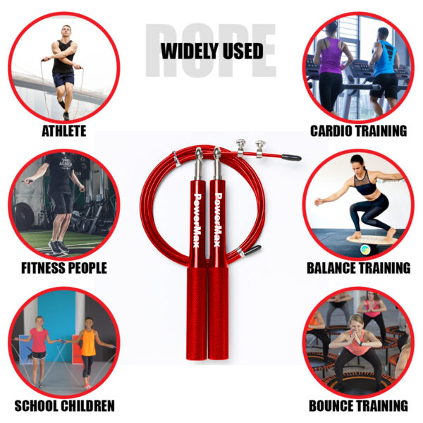 JA-3 (Red) Exercise Speed Jump Rope With Adjustable Cable - Image 7