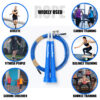 JP-2 (Blue) Exercise Speed Jump Rope With Adjustable Cable - Image 7