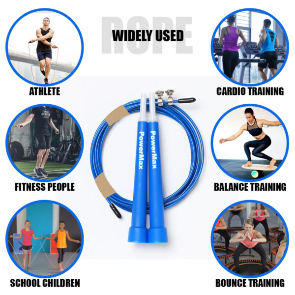 JP-2 (Blue) Exercise Speed Jump Rope With Adjustable Cable - Image 7