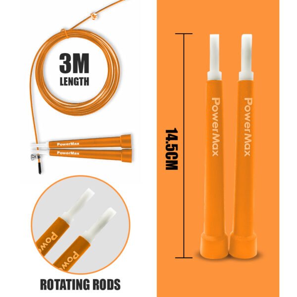 JP-2 (Orange)  Exercise Speed Jump Rope With Adjustable Cable - Image 5
