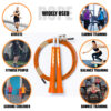 JP-2 (Orange)  Exercise Speed Jump Rope With Adjustable Cable - Image 7