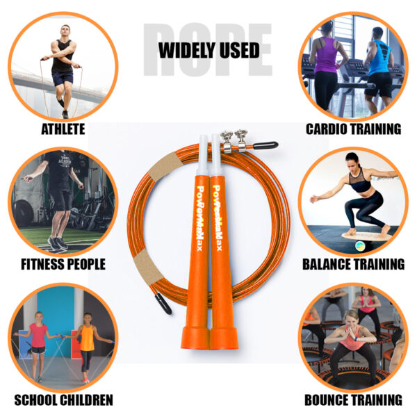 JP-2 (Orange)  Exercise Speed Jump Rope With Adjustable Cable - Image 7