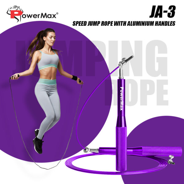 JA-3 (Purple) Exercise Speed Jump Rope With Adjustable Cable - Image 2