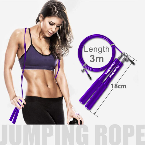 JA-3 (Purple) Exercise Speed Jump Rope With Adjustable Cable - Image 4