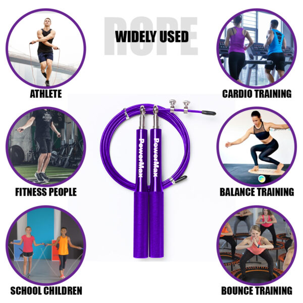 JA-3 (Purple) Exercise Speed Jump Rope With Adjustable Cable - Image 7