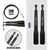 JP-5 (Black) Exercise Speed Jump Rope With Adjustable Cable - Image 4