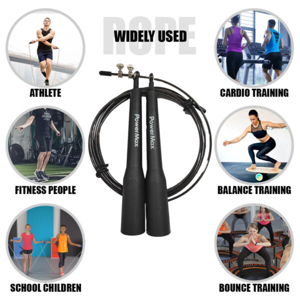 JP-5 (Black) Exercise Speed Jump Rope With Adjustable Cable - Image 6