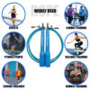 JP-5 (Blue) Exercise Speed Jump Rope With Adjustable Cable - Image 6