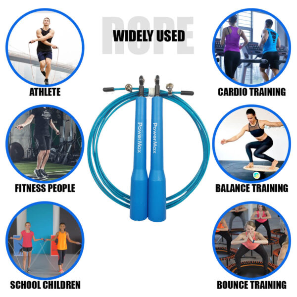 JP-5 (Blue) Exercise Speed Jump Rope With Adjustable Cable - Image 6