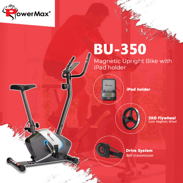 BU-350 Magnetic Upright Bike with iPad holder - Image 2