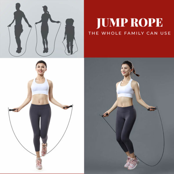JS-3 (Red) Exercise Speed Jump Rope With Adjustable Cable - Image 6