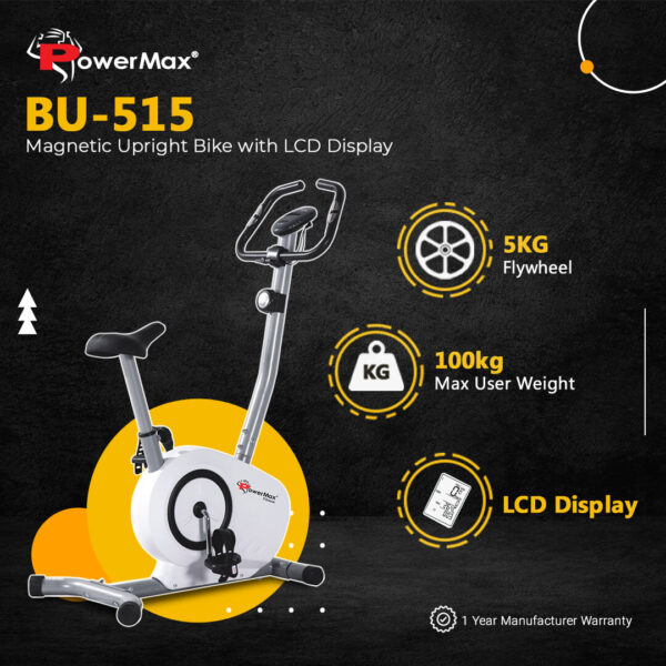 BU-515 Magnetic Upright Bike with LCD Display - Image 2