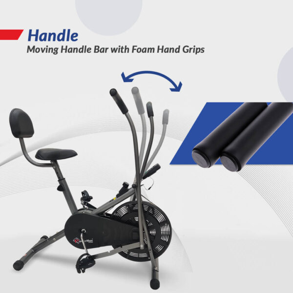 BU-201 Dual Action Air Bike/Exercise Bike with Back Support - Image 8