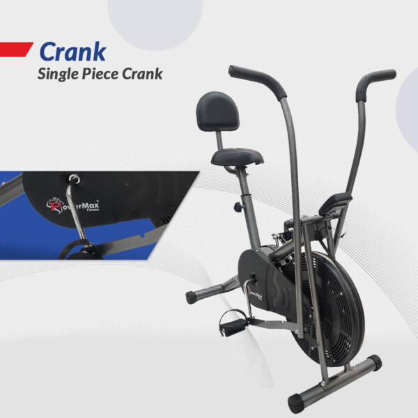 BU-201 Dual Action Air Bike/Exercise Bike with Back Support - Image 9