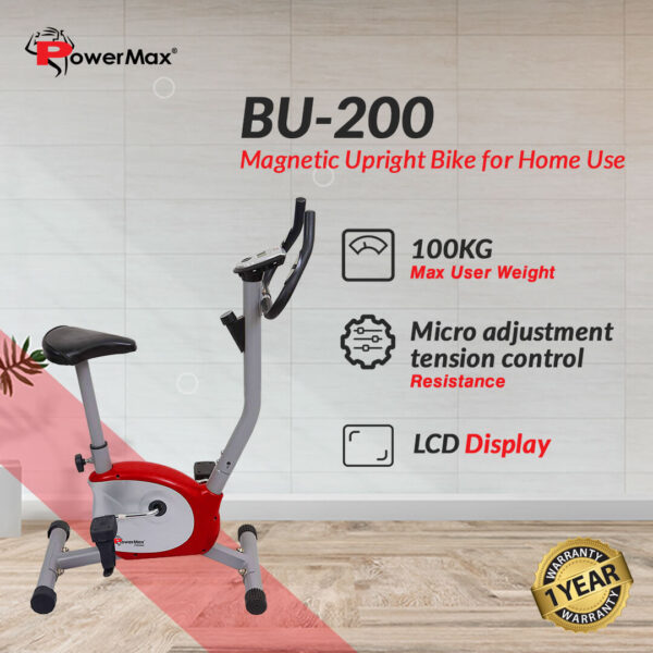 BU-200 Magnetic Upright Bike for Home Use - Image 2