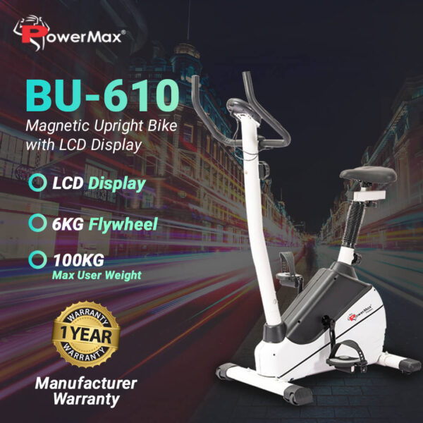 BU-610 Magnetic Upright Bike with LCD Display - Image 2