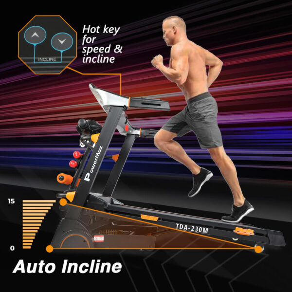 TDA-230M® Multifunction Motorized Treadmill with Semi-Auto Lubrication - Image 9