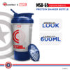 MSB-6S-CA-CL (600ml) Captain America Marvel Edition Protein Shaker Bottle with Single Storage - Image 4