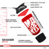 MSB-6S-M-RD (600ml) Marvel Protein Shaker Bottle with Single Storage - Image 5