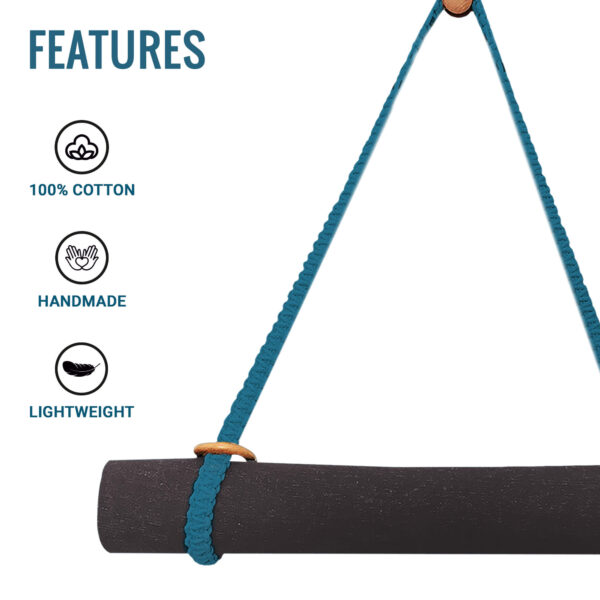 Macramé Boho style Hand Woven Yoga Mat Carrying Strap - Image 2
