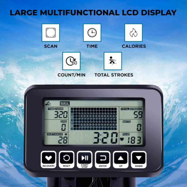 RWC-1000 Semi-Commercial Water Rowing Machine for Home use - Image 3
