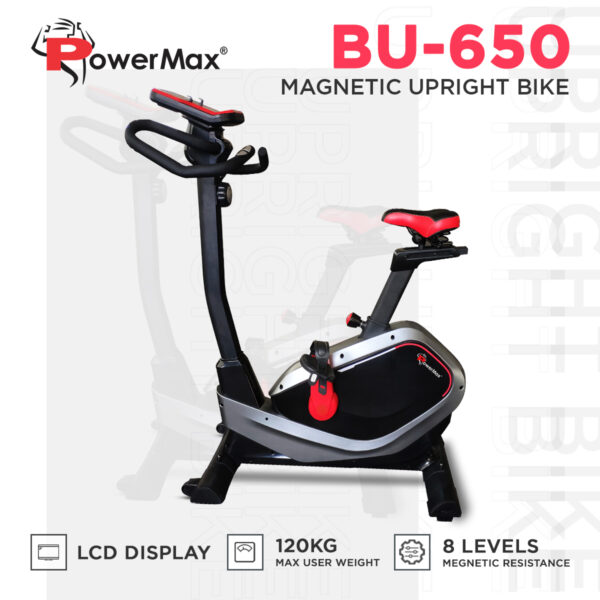 BU-650 Magnetic Upright Bike with LCD Display - Image 2