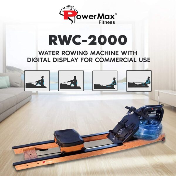RWC-2000 Water Rowing Machine with Digital Display for Commercial use - Image 2