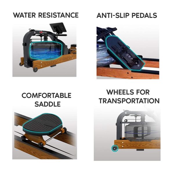 RWC-2000 Water Rowing Machine with Digital Display for Commercial use - Image 4